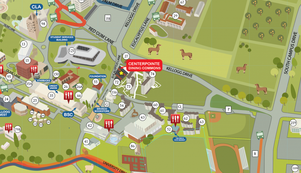 Centerpointe Dining Map From Campus