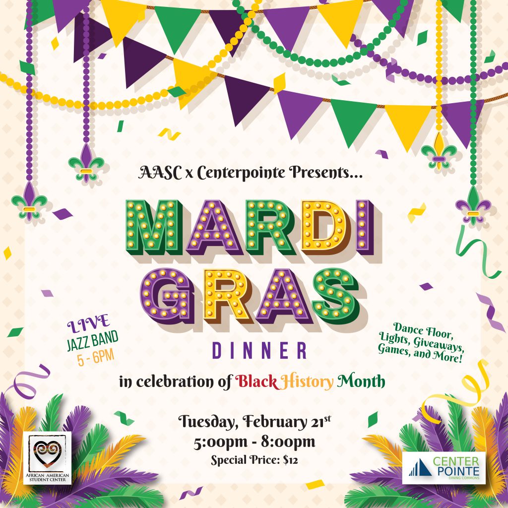 Mardi Gras event flyer