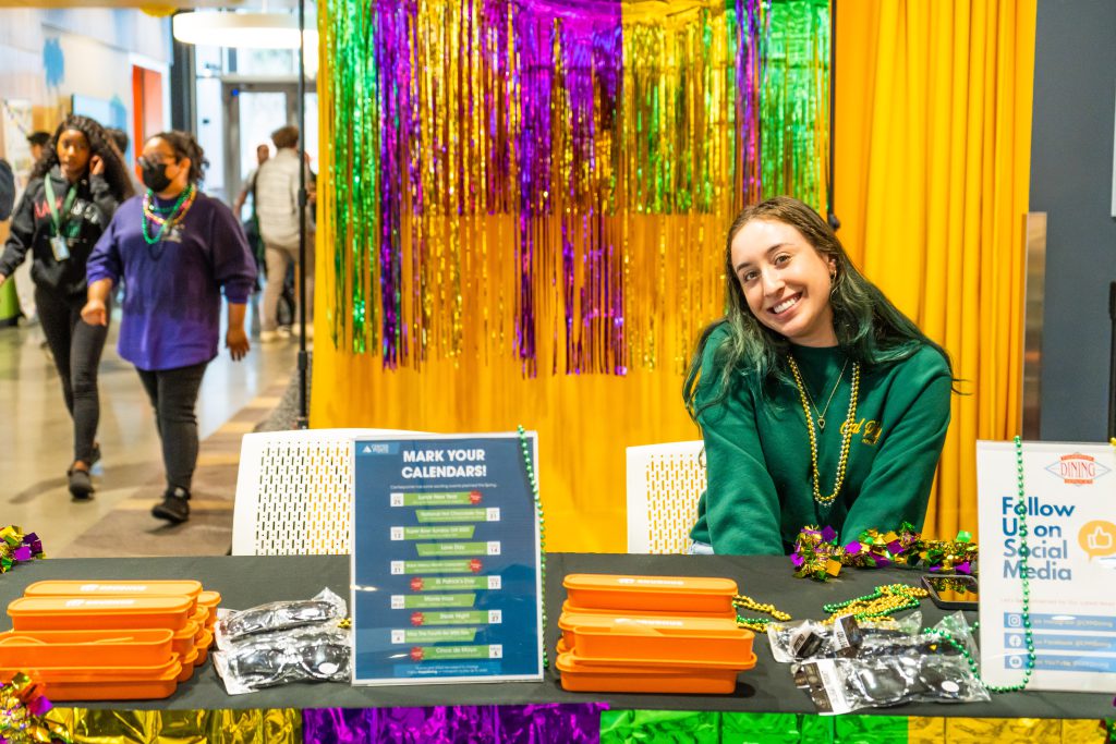 cpp foundation employee tabling at mardi gras event
