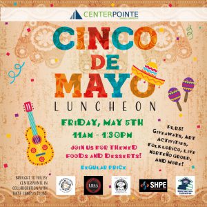 Cinco de mayo flyer graphic and infomation